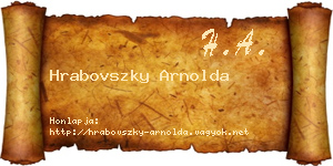 Hrabovszky Arnolda névjegykártya